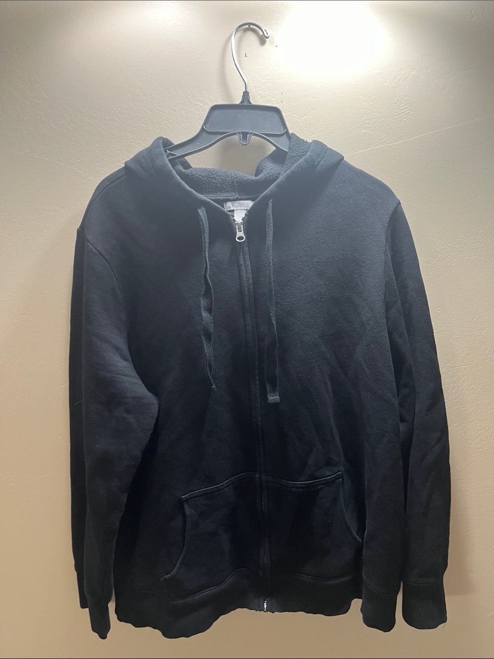 Old Navy Black Full-Zip Hooded Sweater